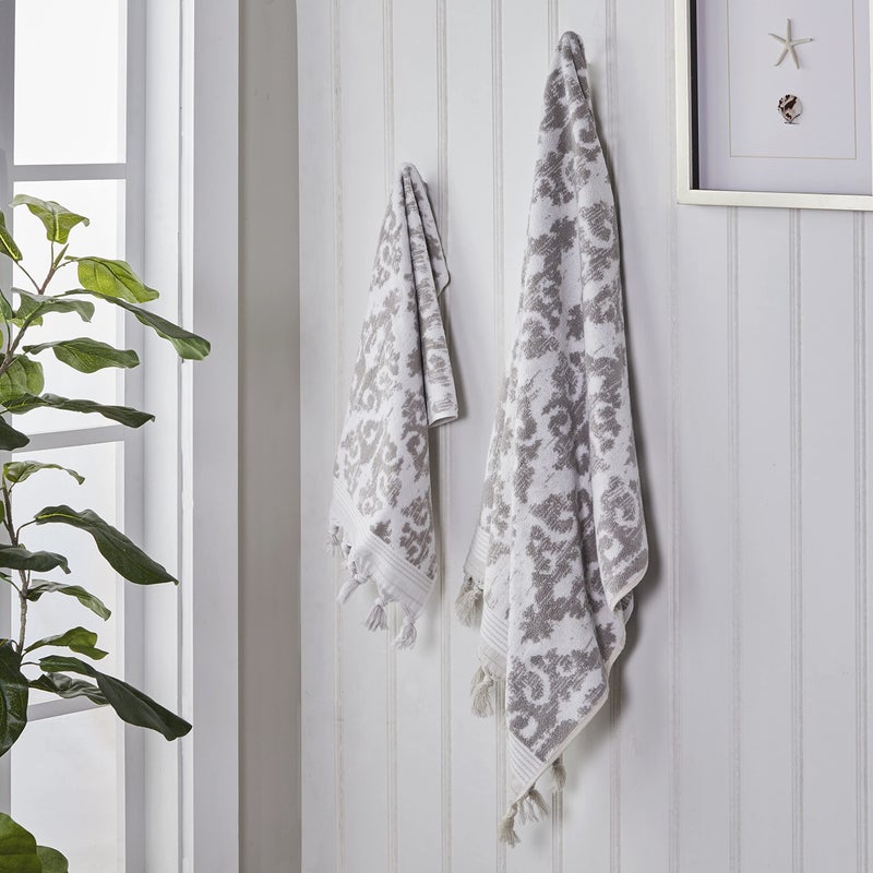 SKL Home Mirage Fringe 100% Turkish Cotton Bath Towel, Taupe 54.00" x 28.00" - Image 5